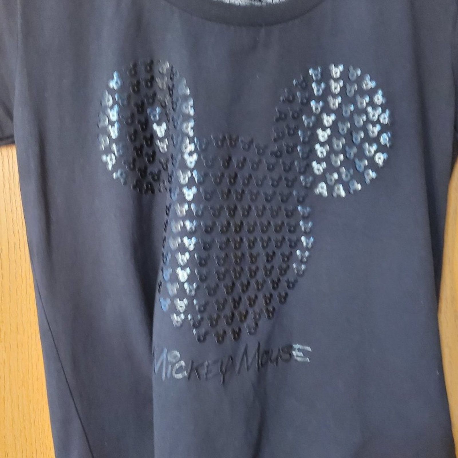 Disney Disney Store Black Mickey Mouse Swoop Neck T-Shirt Size L / US 10 / IT 46 - 7 Thumbnail