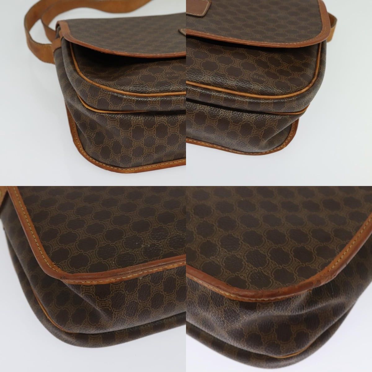 Celine CELINE Macadam Canvas Shoulder Bag Pvc Leather Brown Gold Size ONE SIZE - 10 Thumbnail