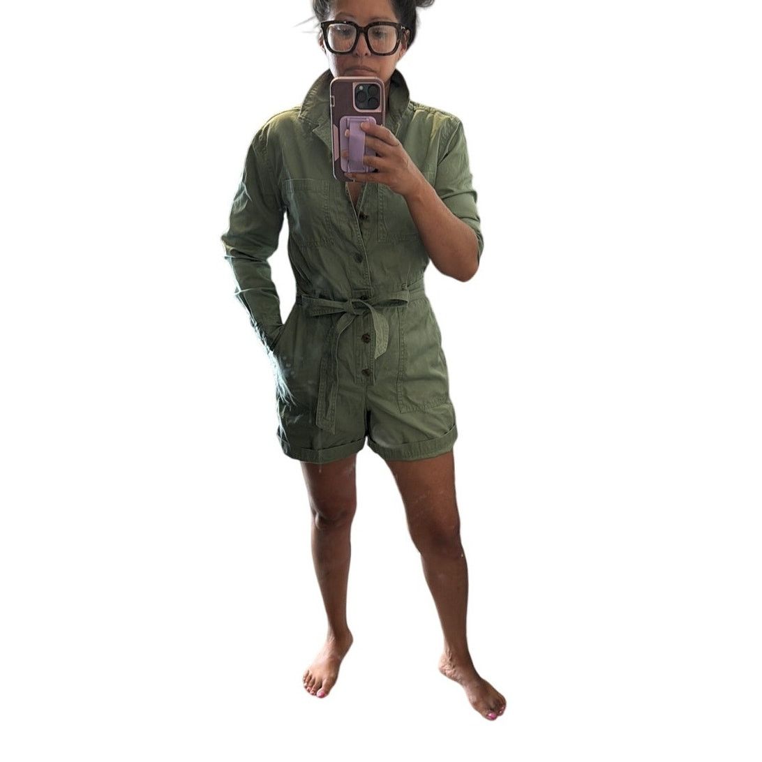 Gap GAP olive green utility long sleeve jumpsuit size 2 preppy Size 26" / US 2 / IT 38 - 8 Thumbnail
