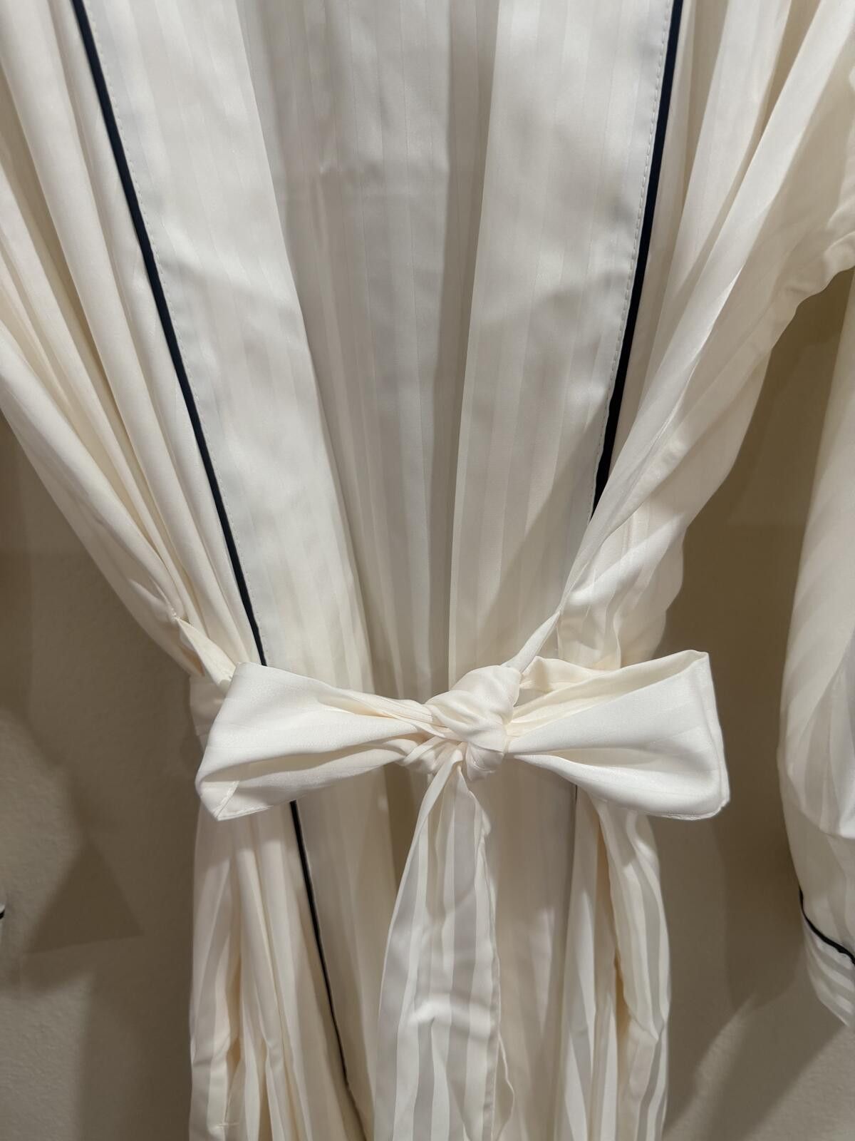 Alden Women's Luxury Collection Striped Long Satin Robe Auden Size ONE SIZE - 7 Thumbnail