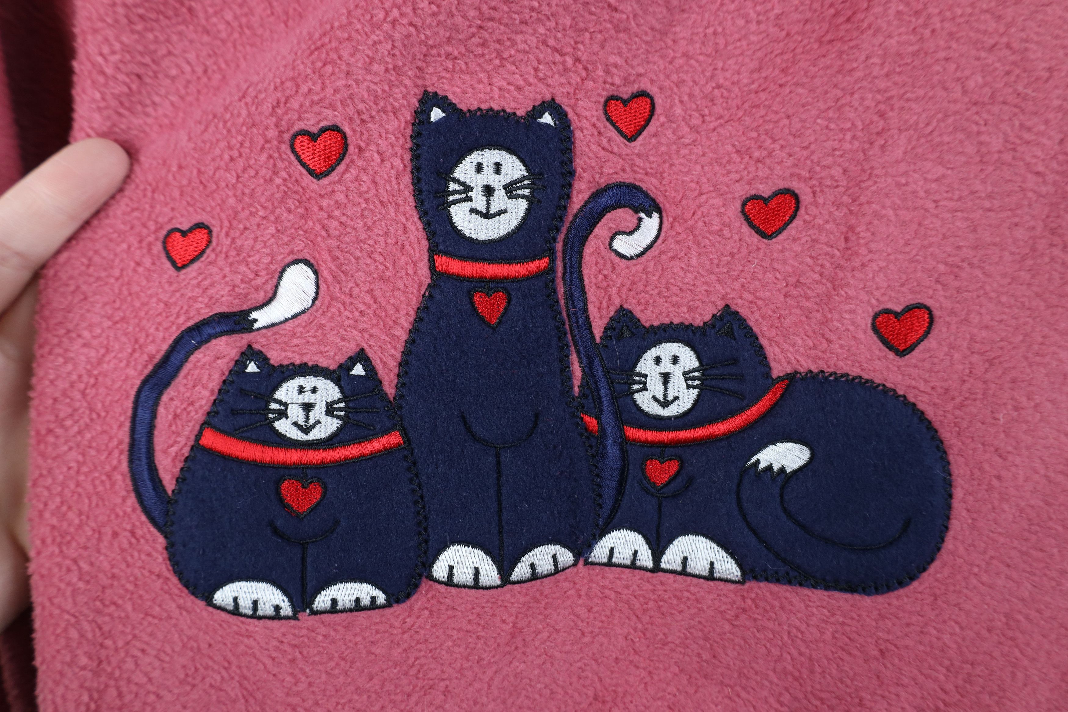 Vintage Vintage 90s Streetwear Kitten Fleece Crewneck Sweater Pink Size XL / US 12-14 / IT 48-50 - 4 Thumbnail