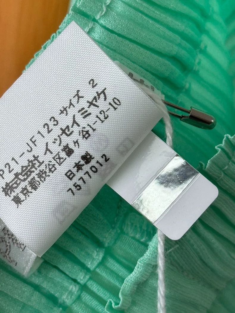 Issey Miyake Issey Miyake size:2 Water green bamboo-joint skinny pants Size 22" - 4 Thumbnail