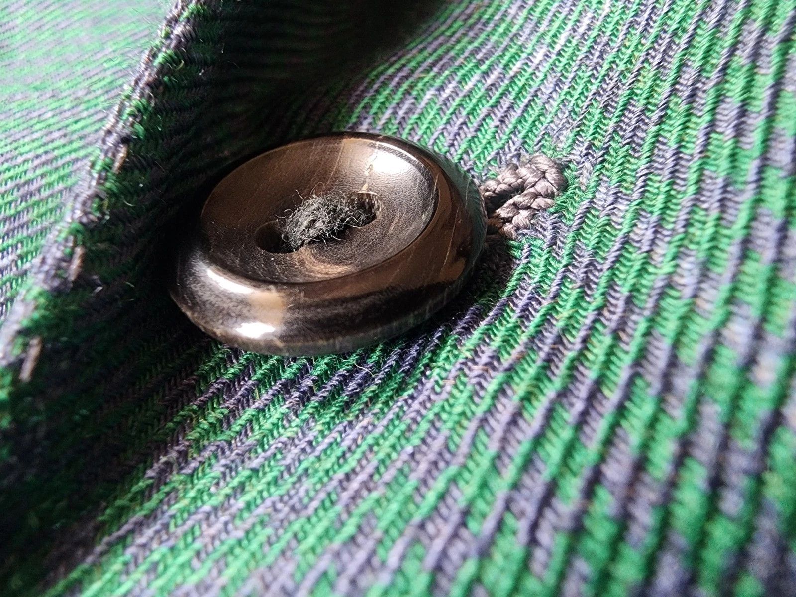 Oxxford Clothes Oxxford Clothes Sportcoat 44R Houndstooth Windowpane Green Size 44R - 10 Thumbnail