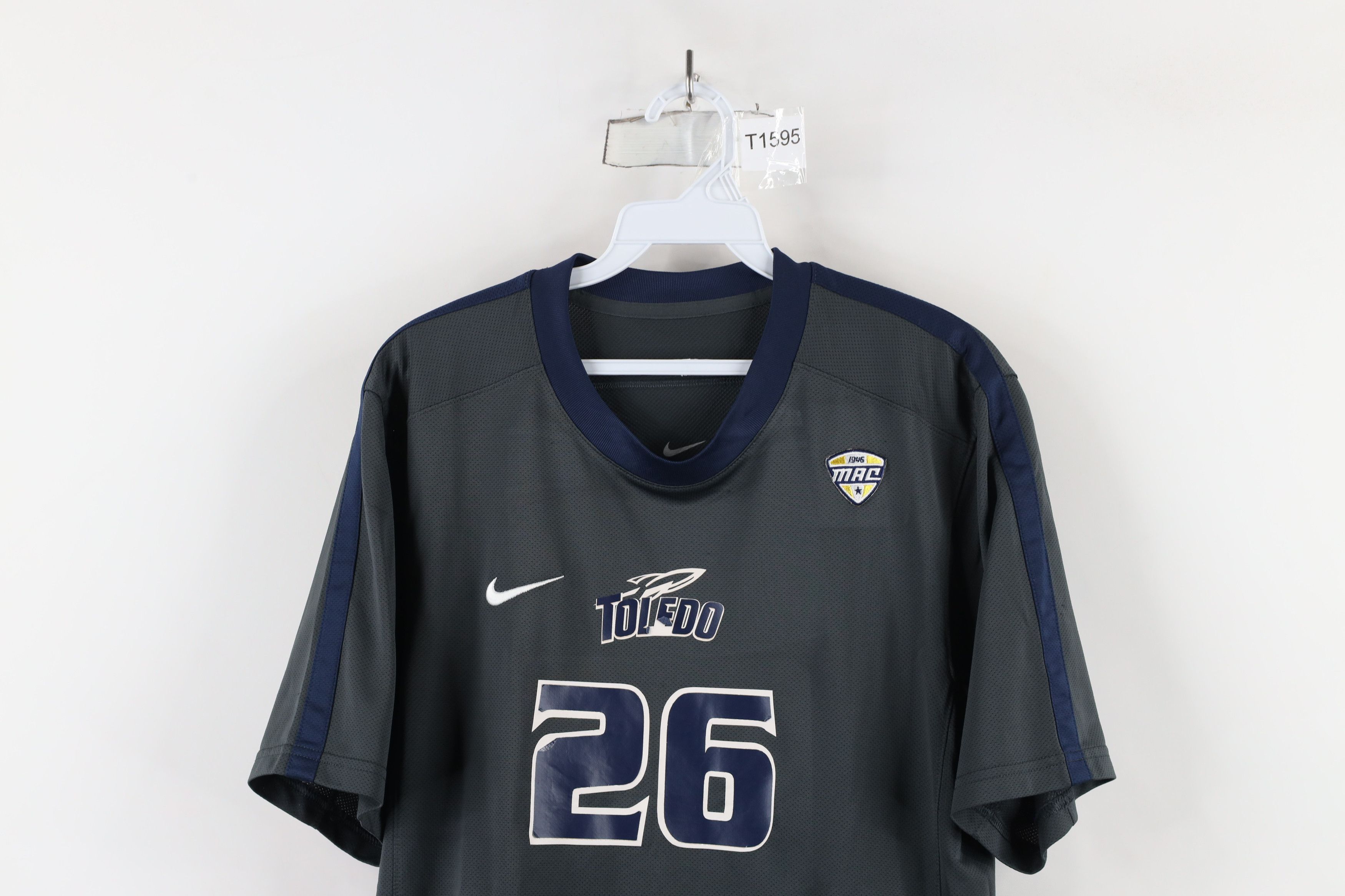 Nike × Vintage Nike Game Worn University of Toledo Soccer Jersey Gray #26 Size US S / EU 44-46 / 1 - 2 Thumbnail