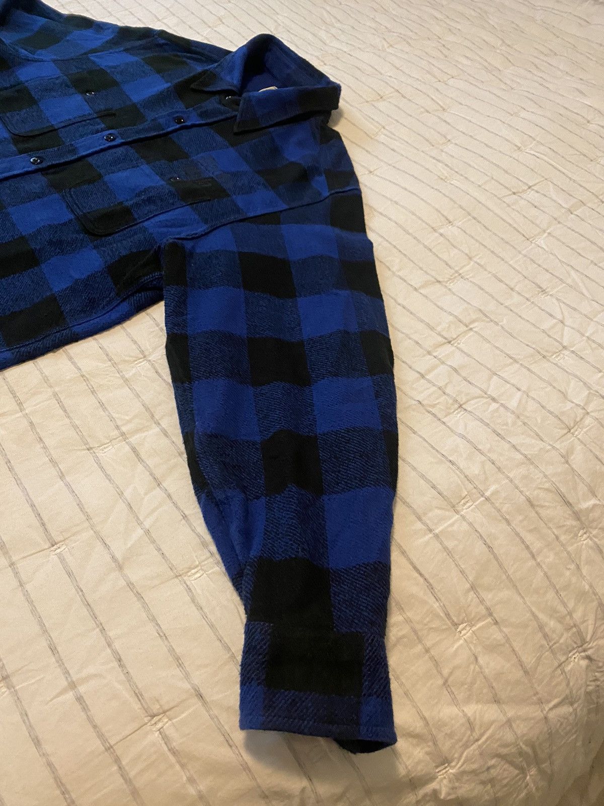 Wacko Maria Wacko Maria Blue/Black Flannel Check Shirt XXL Size US XXL / EU 58 / 5 - 11 Thumbnail