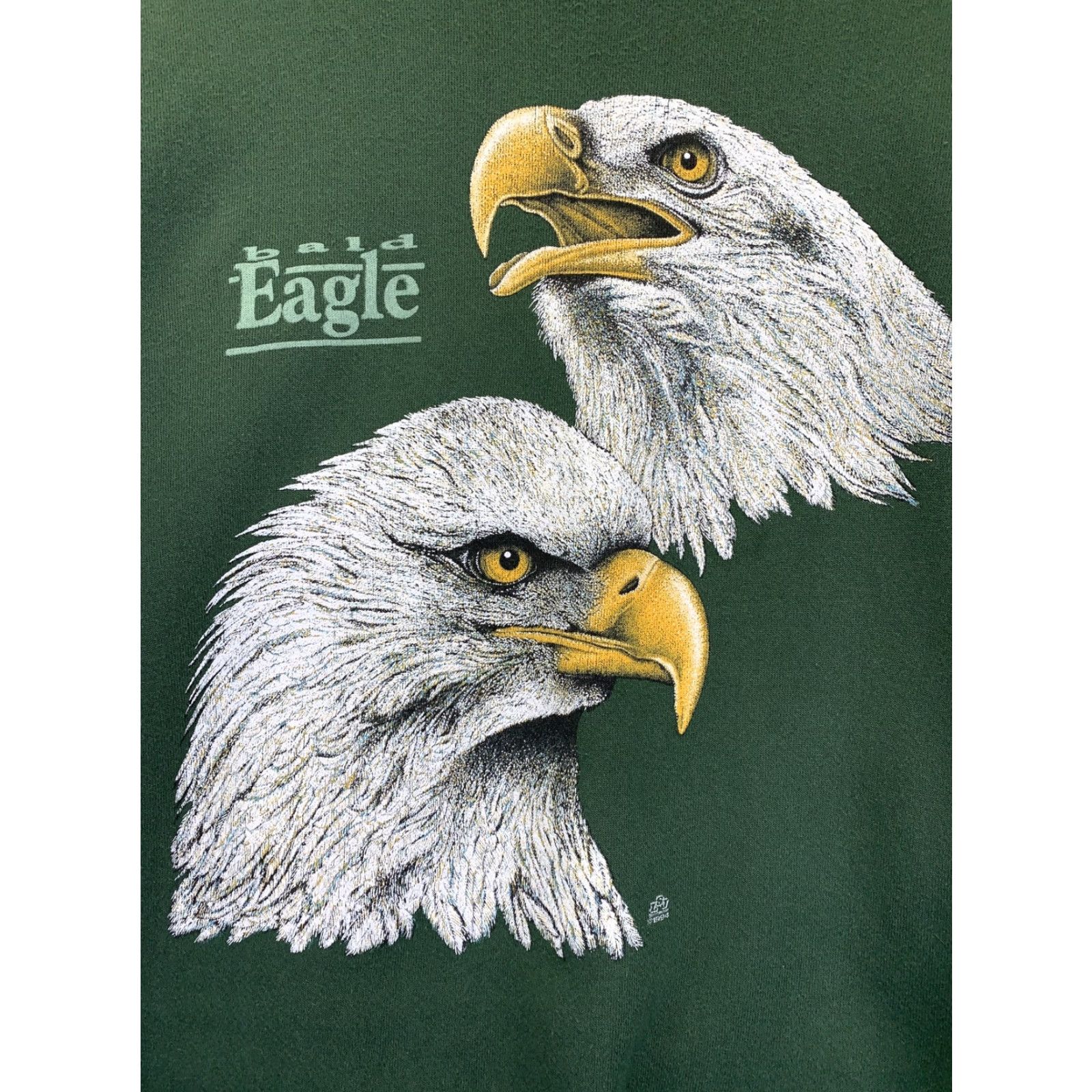 Vintage VINTAGE Bald Eagle Mens Graphic Sweatshirt XL 1994 Green 1990s Old School 90s Decade Size US XL / EU 56 / 4 - 2 Thumbnail