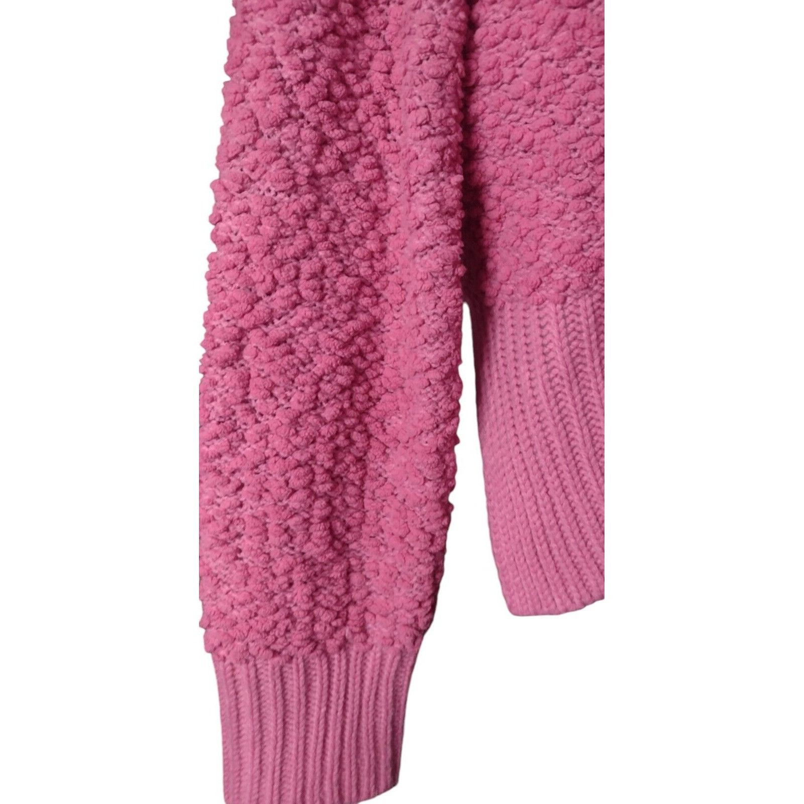 Anthropologie POL Chunky Popcorn Knit Hi Lo Hooded Sweater Size L Pink Rel Size L / US 10 / IT 46 - 4 Thumbnail