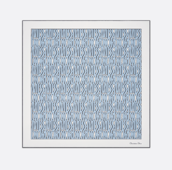Dior o1w1db10625 Size : OS / Square Scarf in White/Pale Blue Size ONE SIZE - 2 Thumbnail