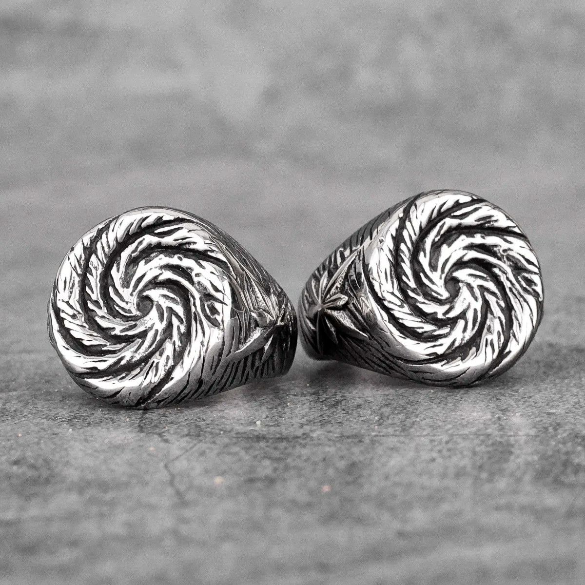 Jewelry Hole Swirl Flower Ring Streetwear Jewelry Fashion Gift Size ONE SIZE - 3 Thumbnail