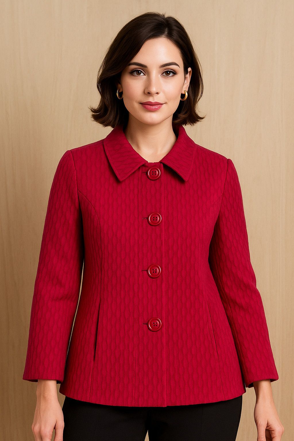 Chicos Chico’s Red Quilted Crop Blazer Jacket Size 1 Small Lined Bu Size S / US 4 / IT 40 - 7 Thumbnail