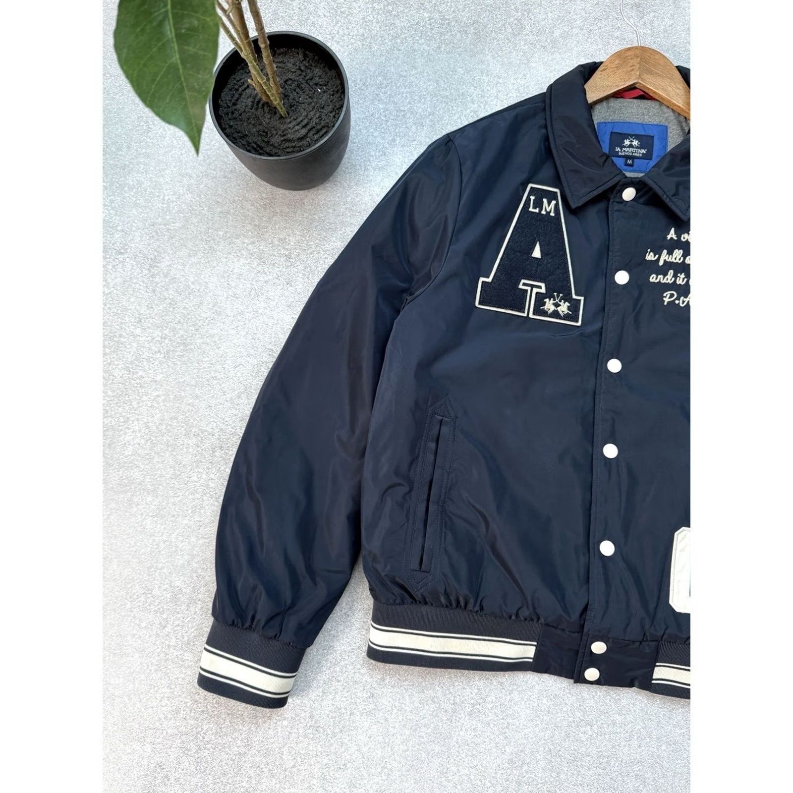 La Martina VINTAGE La Martina Racing Bomber Jacket Men’s Size M Blue Britain Flag 01 Champion Mens Size US M / EU 48-50 / 2 - 5 Thumbnail