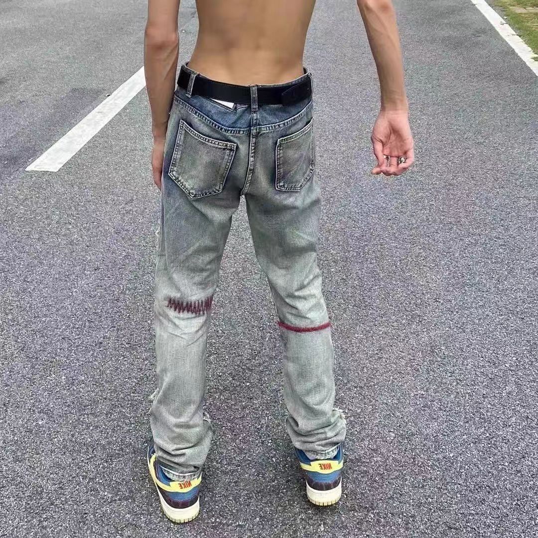 Designer × Jean × Vintage High Street Vintage Washed Ripped Jeans Size US 34 / EU 50 - 2 Thumbnail