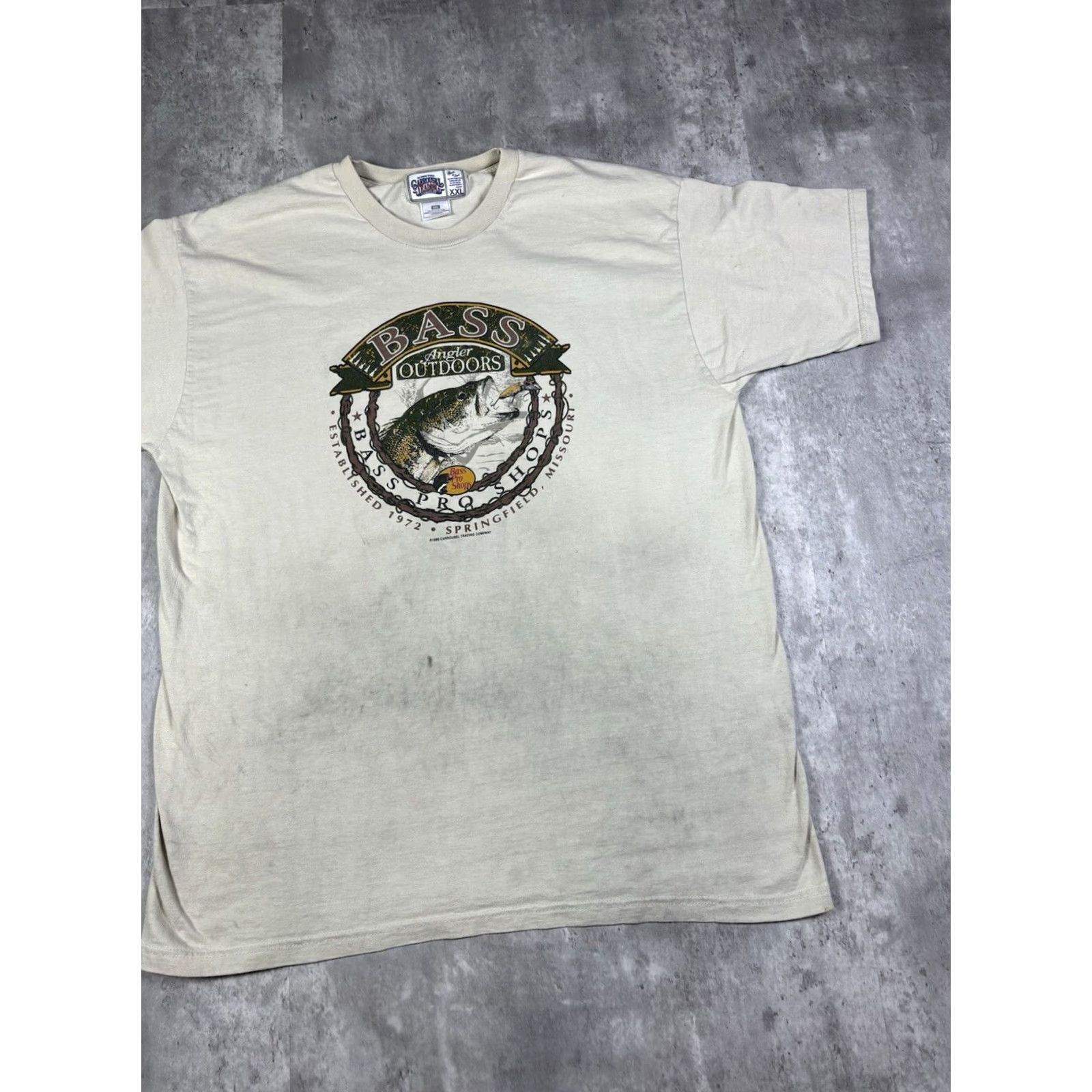 Vintage VINTAGE Bass 2XL T-Shirt Crew Neck Short Sleeve Graphic White 90s Fish Outdoor Mens Size US XXL / EU 58 / 5 - 5 Thumbnail