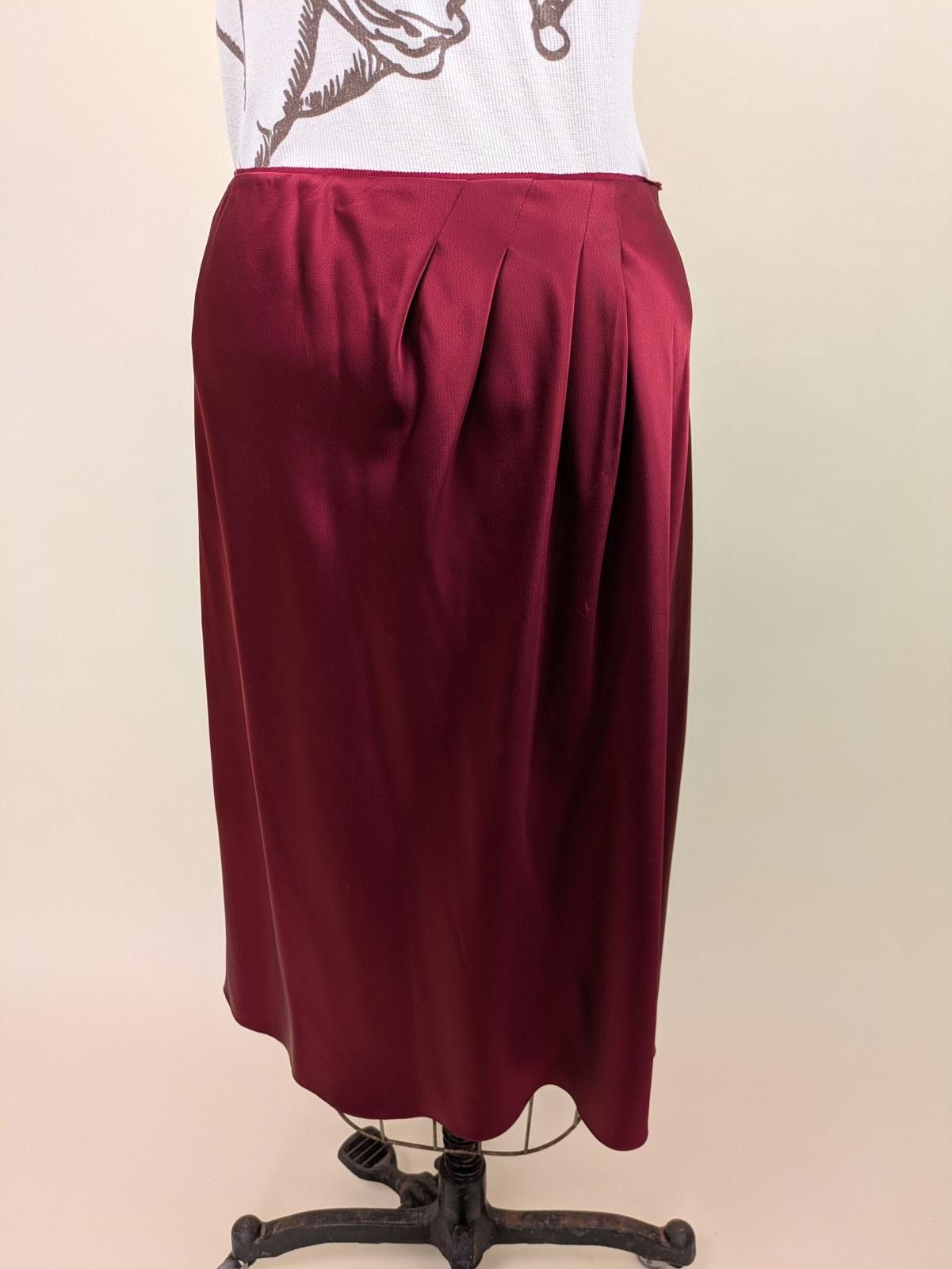 Other Lafayette148 valentine red silk midi skirt Size 32" / US 10 / IT 46 - 3 Thumbnail