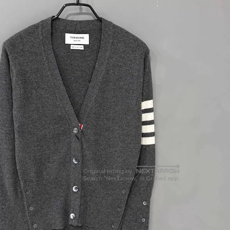Thom Browne Thom Browne Deep Gray Cashmere Cardigan Size US XS / EU 42 / 0 - 2 Thumbnail