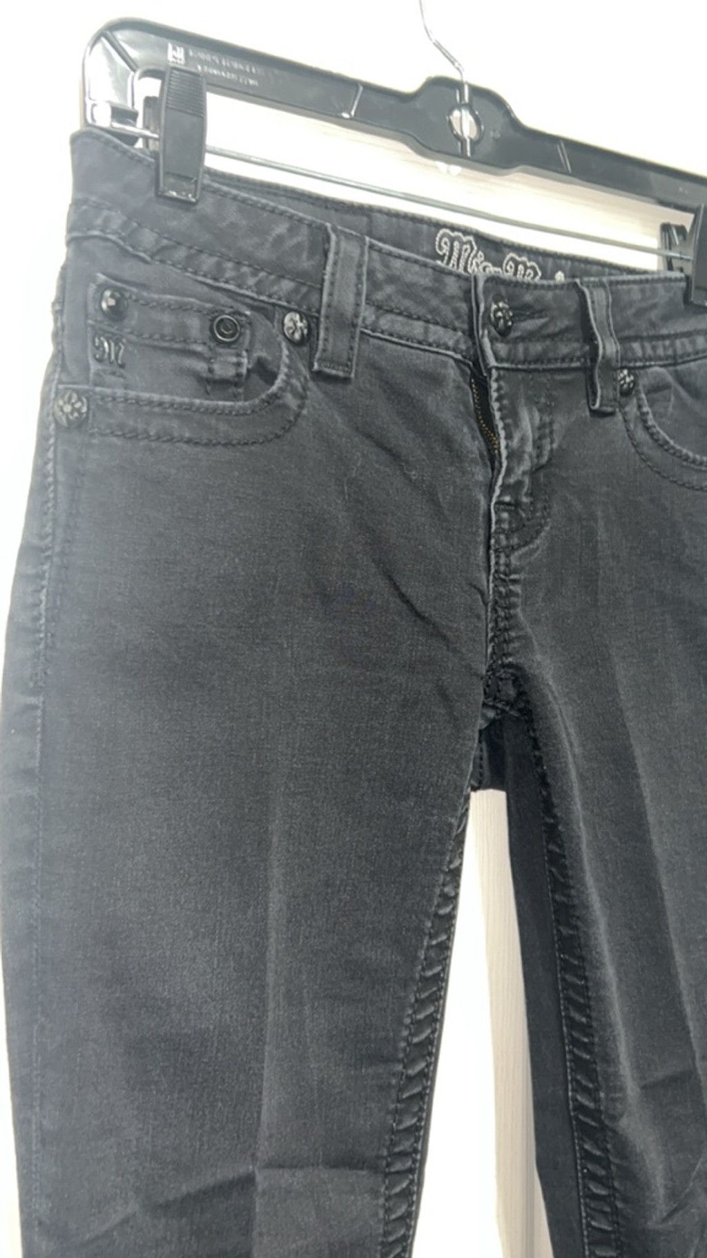 Miss Me womens miss me black jeans w rhinestoned detail Size 30" / US 8 / IT 44 - 2 Thumbnail