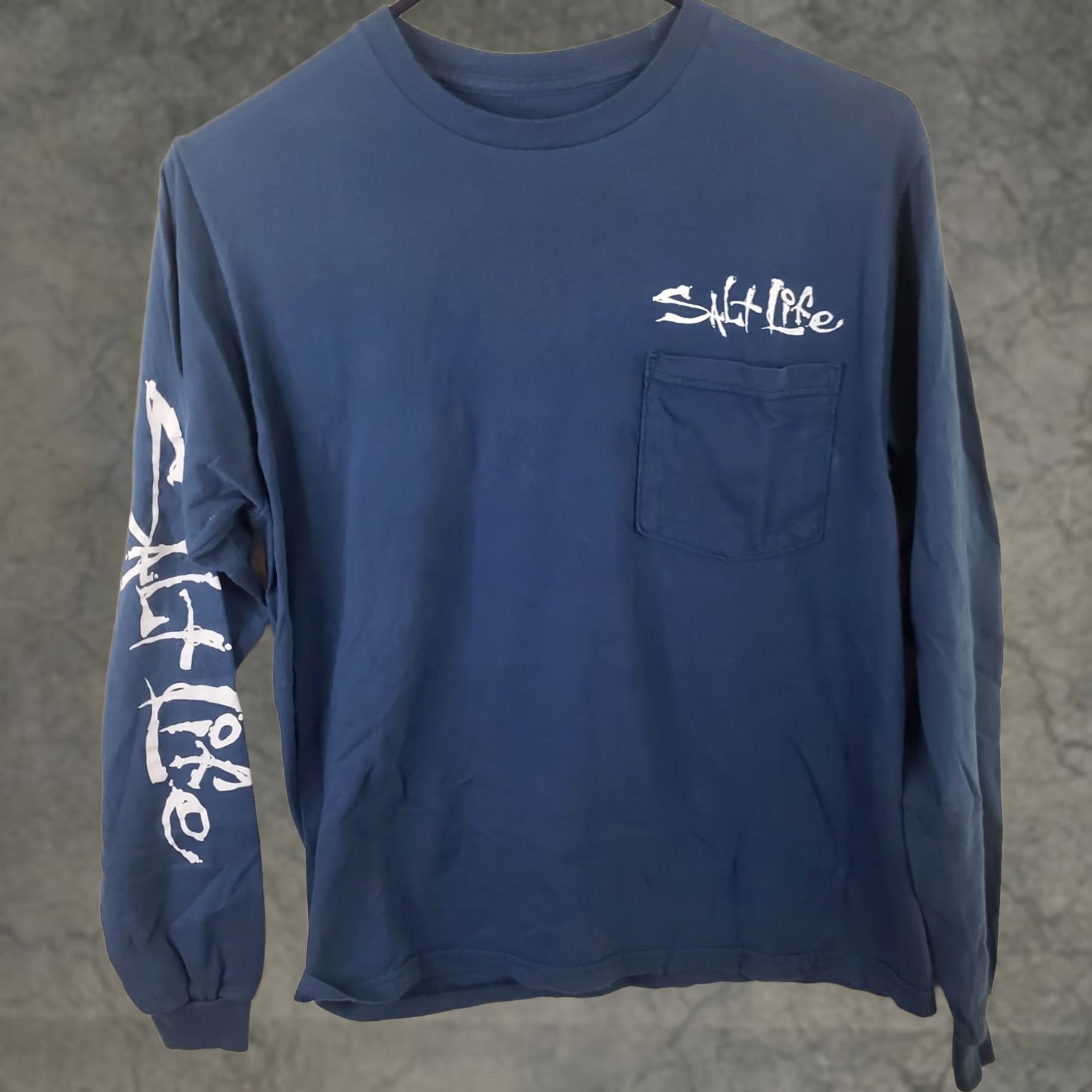 Vintage Salt Life Live Salty Men's Blue Long Sleeve Graphic Logo T-Shirt S Size US S / EU 44-46 / 1 - 1 Thumbnail