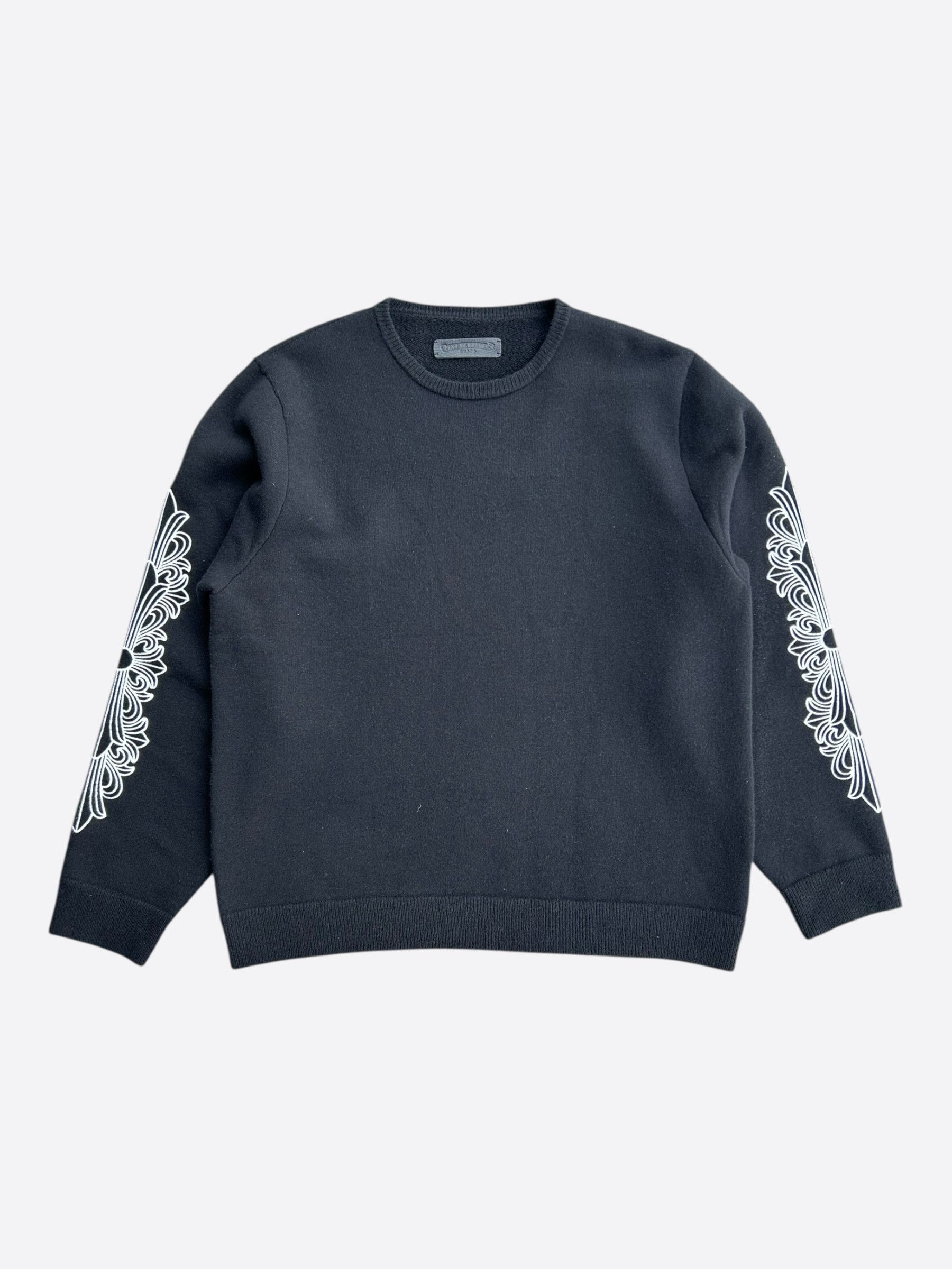 Chrome Hearts Chrome Hearts Black & White Floral Cashmere Sweater Size US XL / EU 56 / 4 - 1 Thumbnail