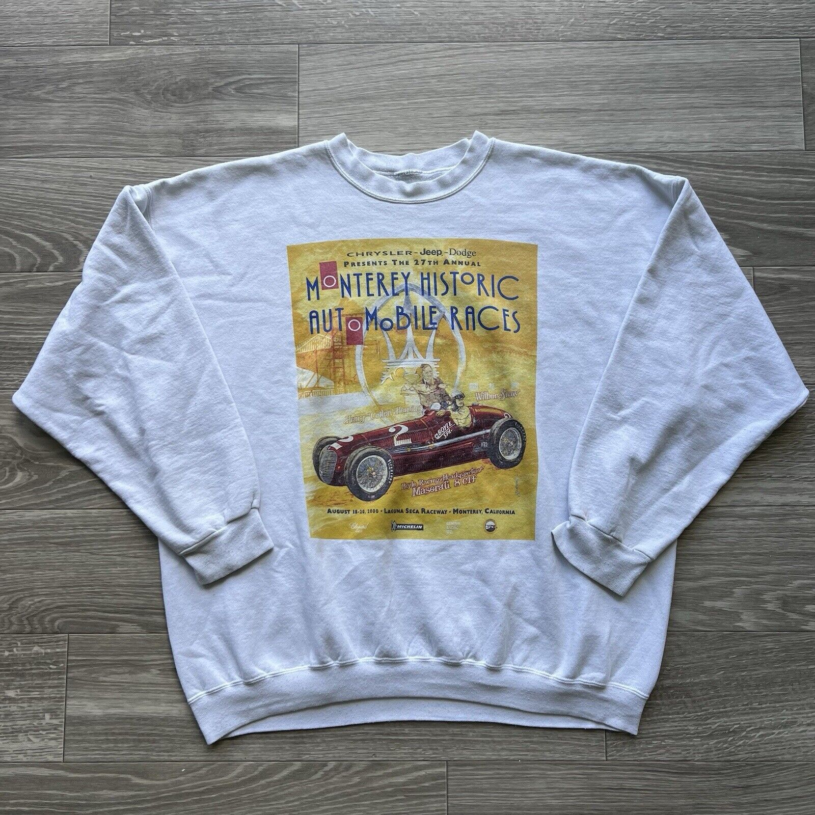 Gildan Vintage Car Racing 2000 Sweatshirt White Pullover Crewneck Size US XXL / EU 58 / 5 - 1 Thumbnail