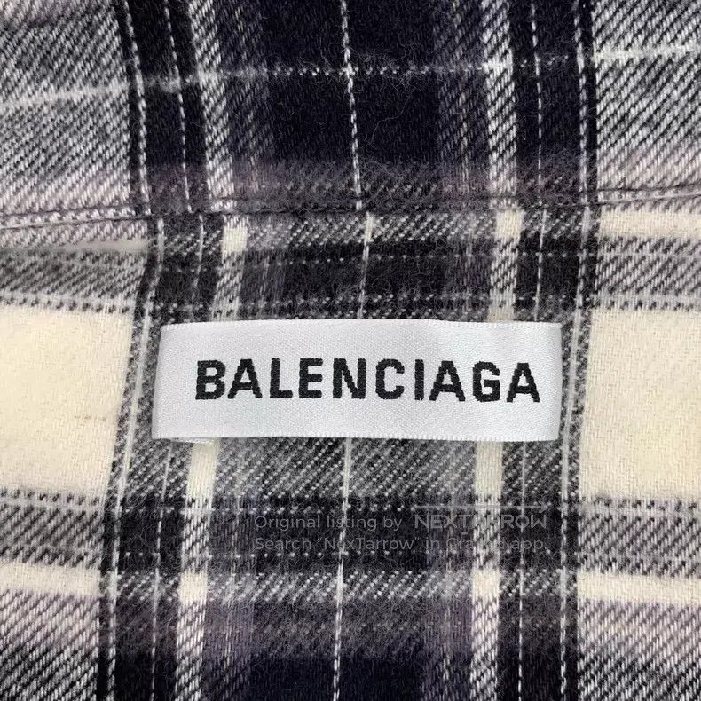 Balenciaga Balenciaga Black plaid cotton notch collar long sleeve shi Size XS / US 0-2 / IT 36-38 - 5 Thumbnail