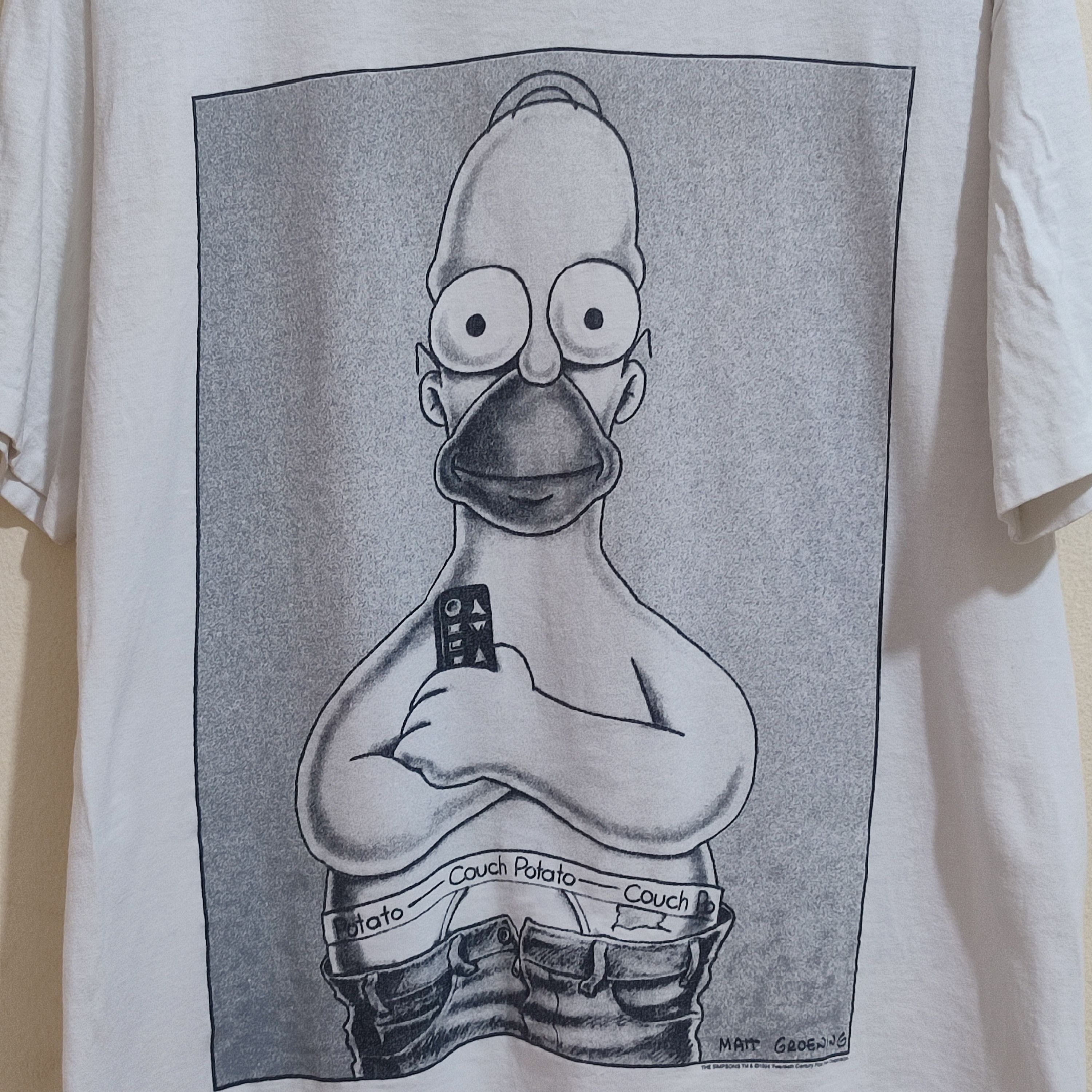 The Simpsons VTG 1994 Homer Simpson "Couch Potato" Print single stitch Size US L / EU 52-54 / 3 - 3 Thumbnail