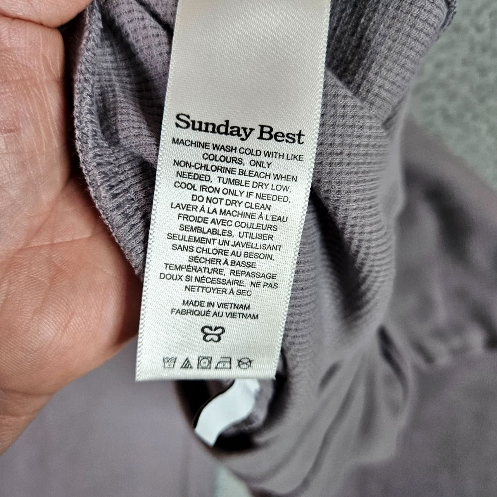 Vintage Sunday Best Women's Gray Waffle Flared Pant Size S Size 28" / US 6 / IT 42 - 5 Thumbnail