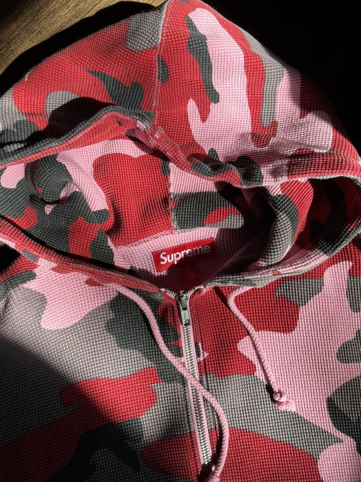 Supreme Supreme Hooded Zip Up Thermal Pink Camo Size US L / EU 52-54 / 3 - 3 Thumbnail