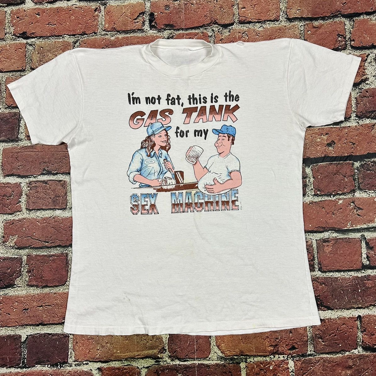 Vintage Vintage Humor I’m Not Fat Gas Tank Sex Machine Beer Belly Size US L / EU 52-54 / 3 - 1 Thumbnail