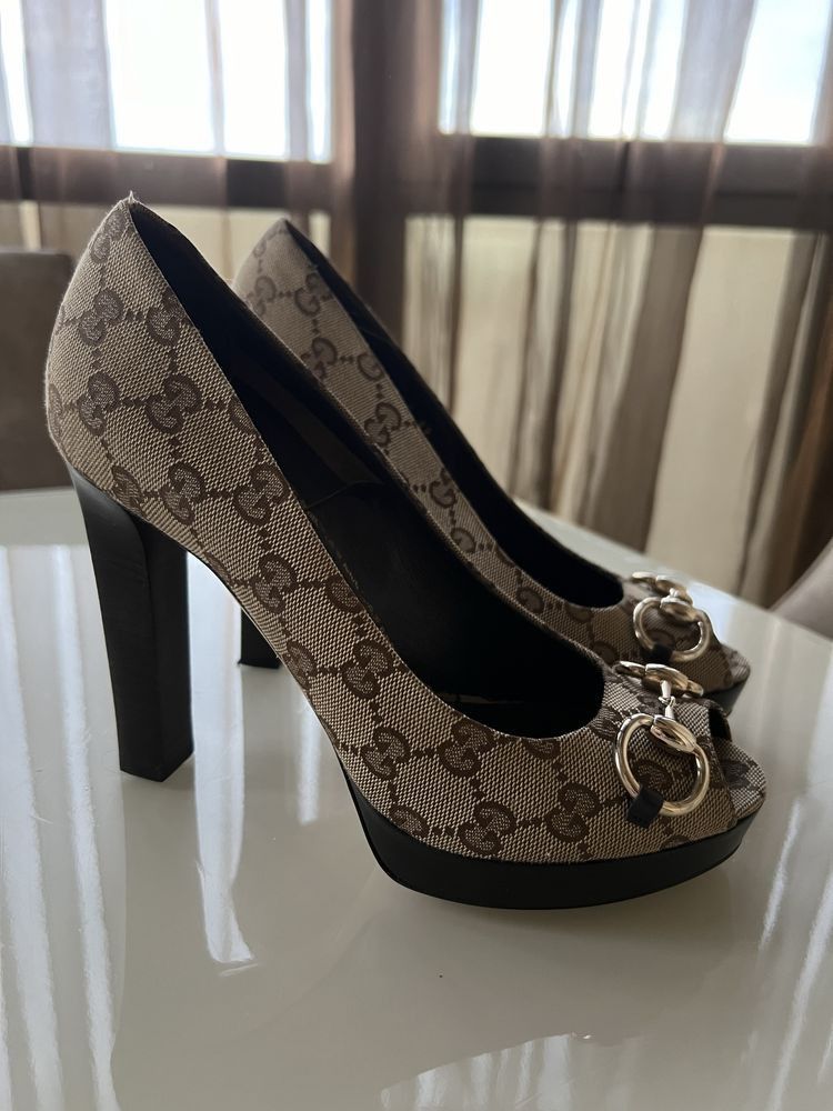 Gucci Gucci GG Logo Canvas Heels shoes Size US 9 / IT 39 - 3 Thumbnail