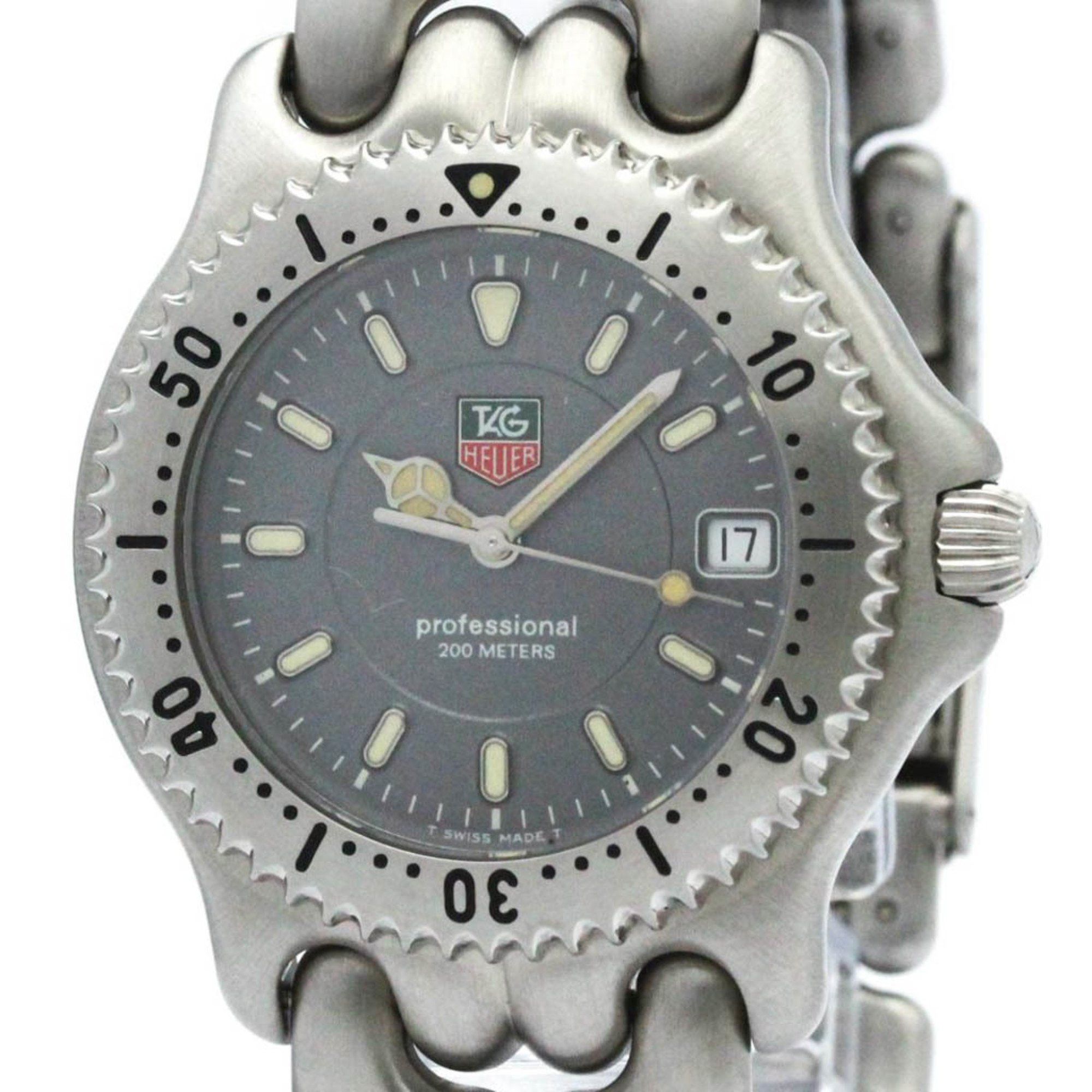 image of Polished Tag Heuer Sel Professional 200M Steel Quartz Mens Watch Wg1113 Bf572309 in Grey, Women's