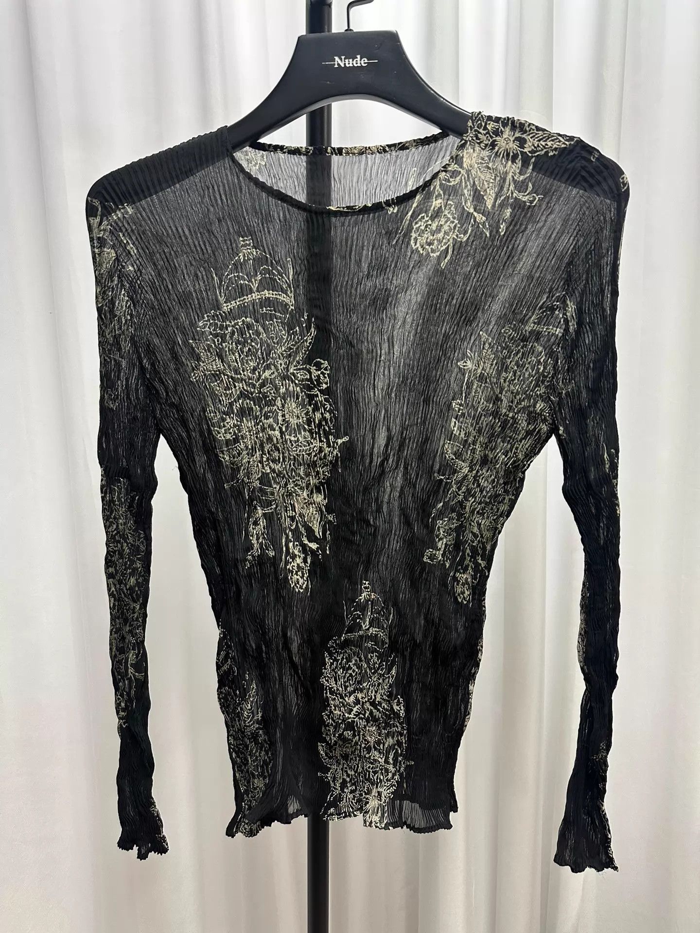 Issey Miyake Issey Miyake 90s Sample Pleated Floral Top L Size L / US 10 / IT 46 - 1 Thumbnail