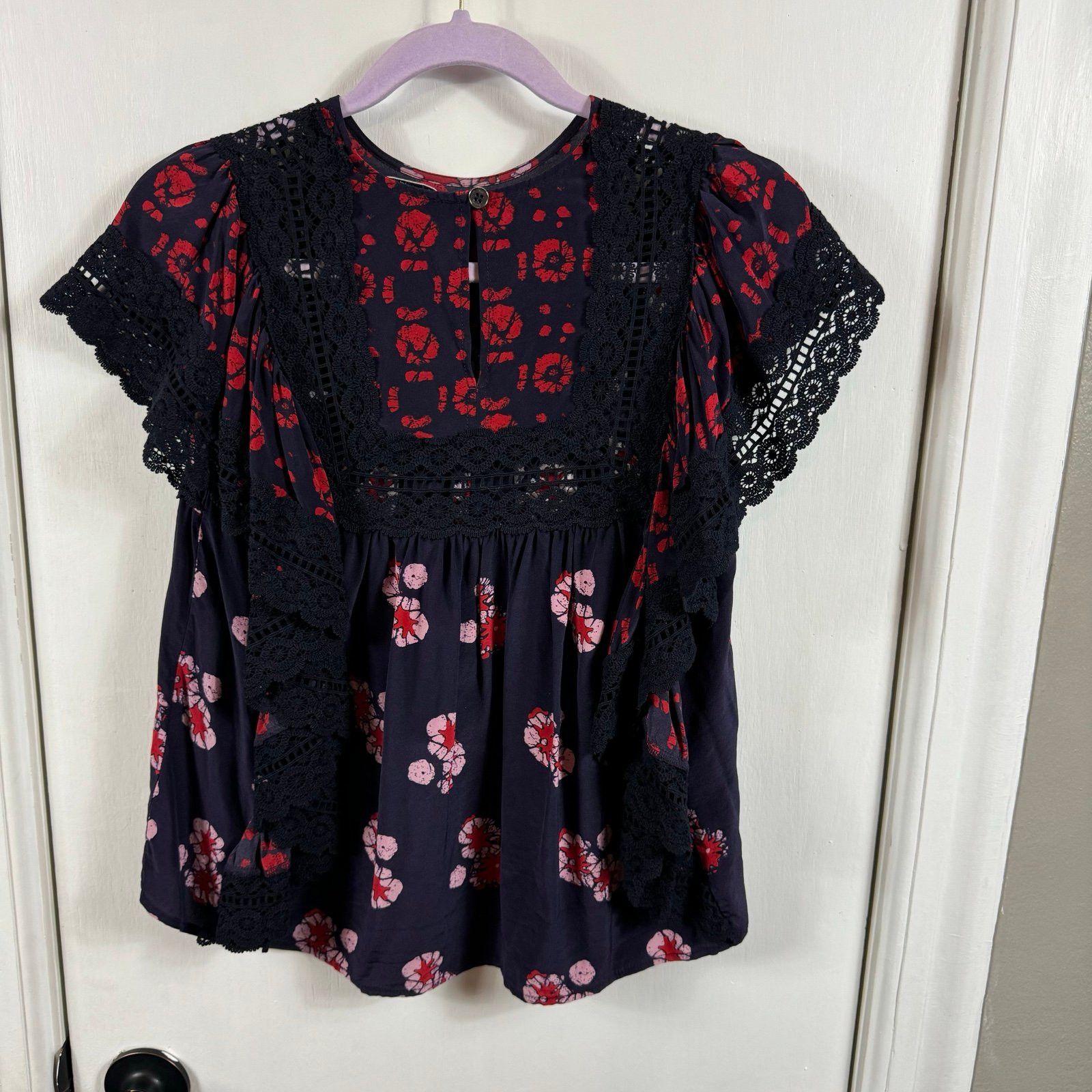 Sea New York Sea New York crochet trim flutter sleeve colorful loose fit Size XS / US 0-2 / IT 36-38 - 5 Thumbnail