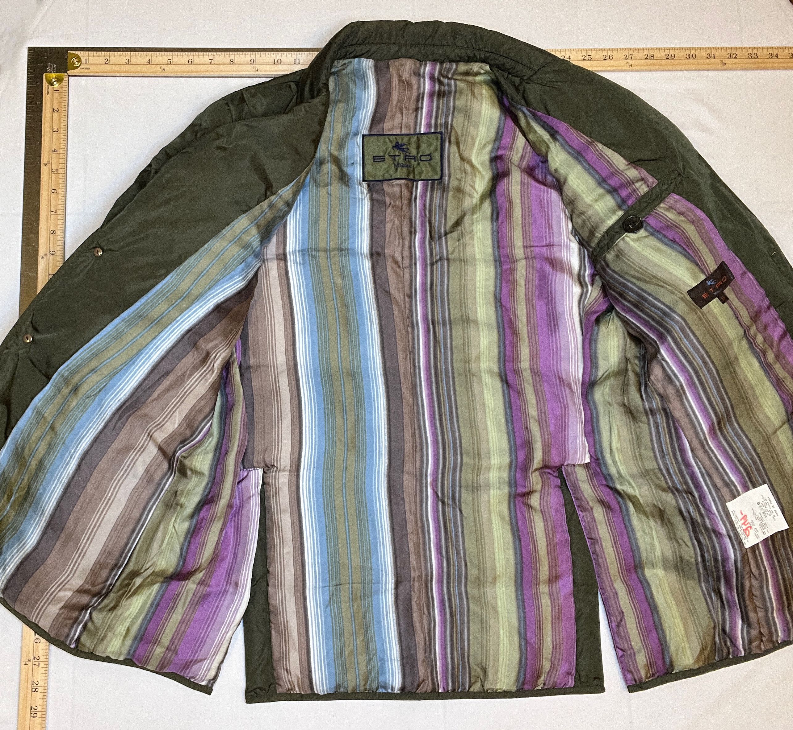 Etro Etro Milano Down Puffer Jacket Olive Green Mens Medium Size US M / EU 48-50 / 2 - 2 Thumbnail