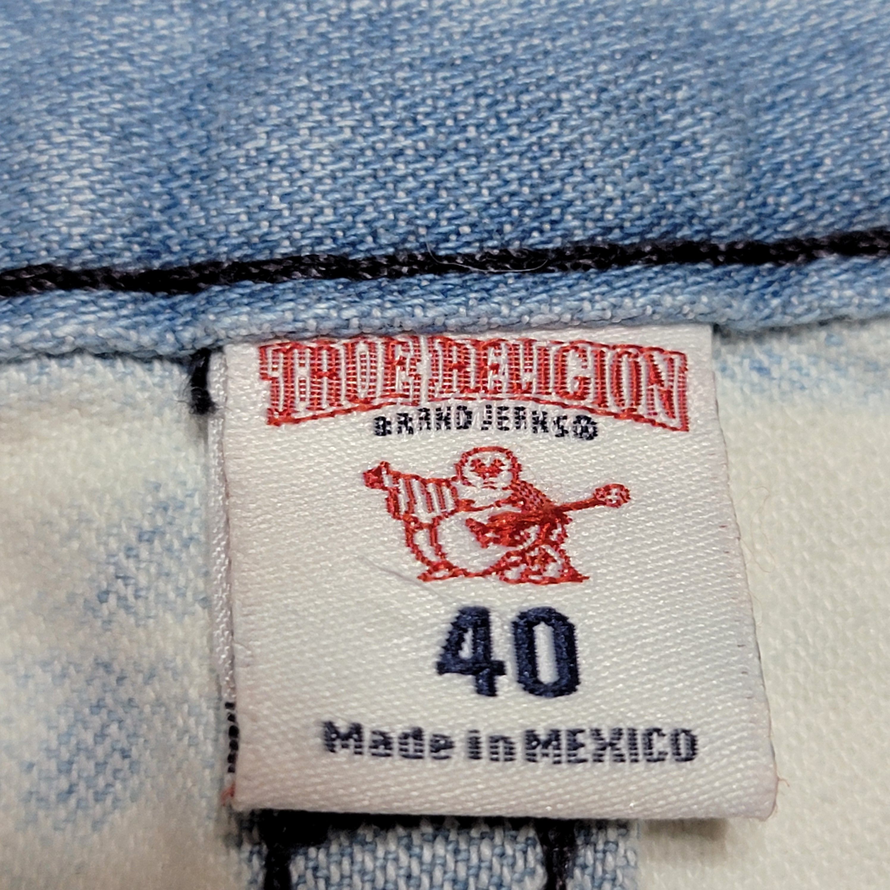 True Religion True Religion Shredded Front Acid Washed Straight Jeans - 40 Size 42" / US 20 - 8 Thumbnail