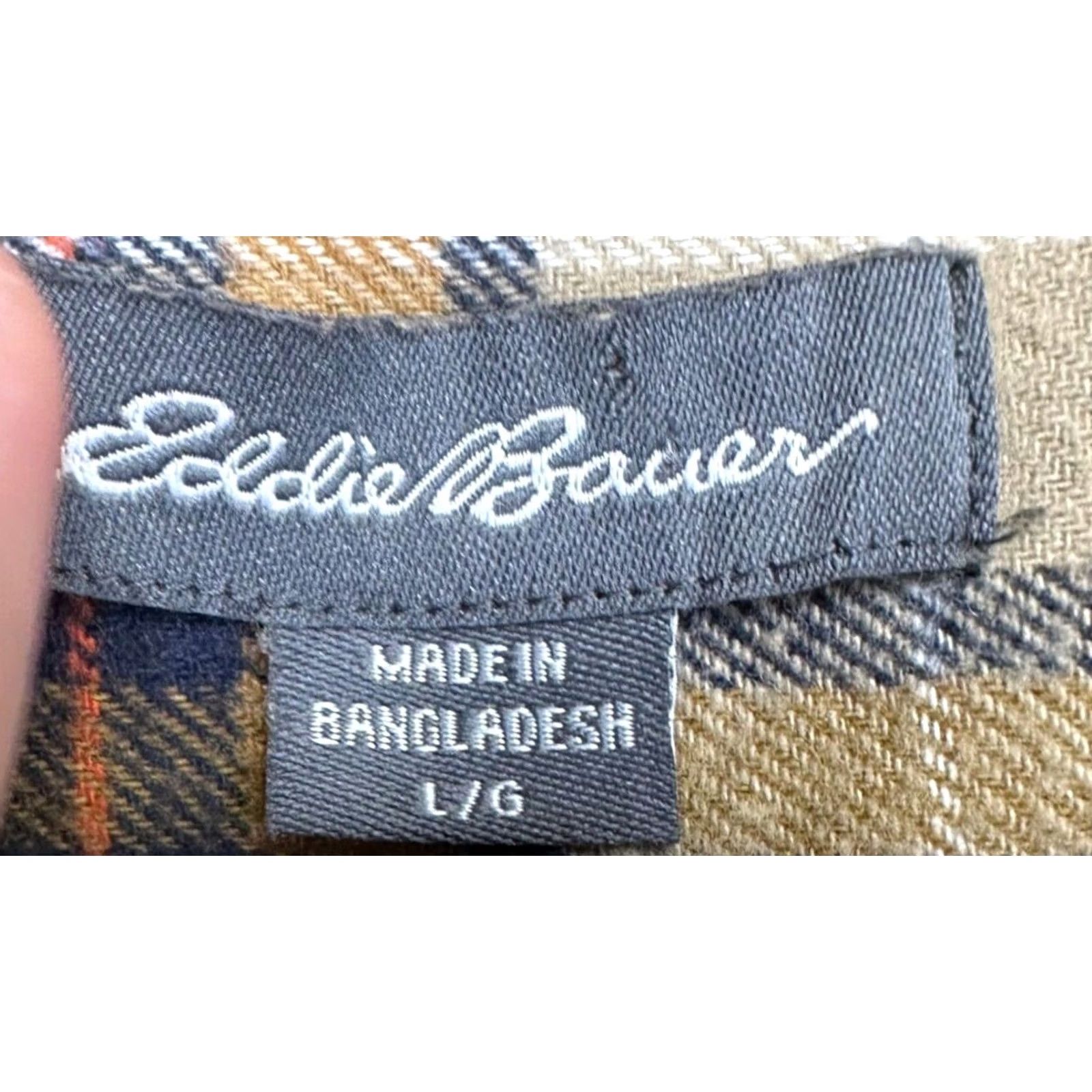 Eddie Bauer VINTAGE Eddie Bauer Shirt Mens Large Tan Plaid Bristol Flannel Button Up Long Sleeve NEW Size US L / EU 52-54 / 3 - 6 Thumbnail