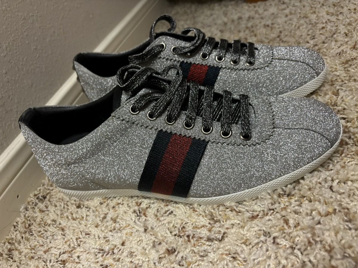 Gucci Gucci Glitter Silver Striped Sneakers Bambi Size US 8.5 / EU 41-42 - 8 Thumbnail