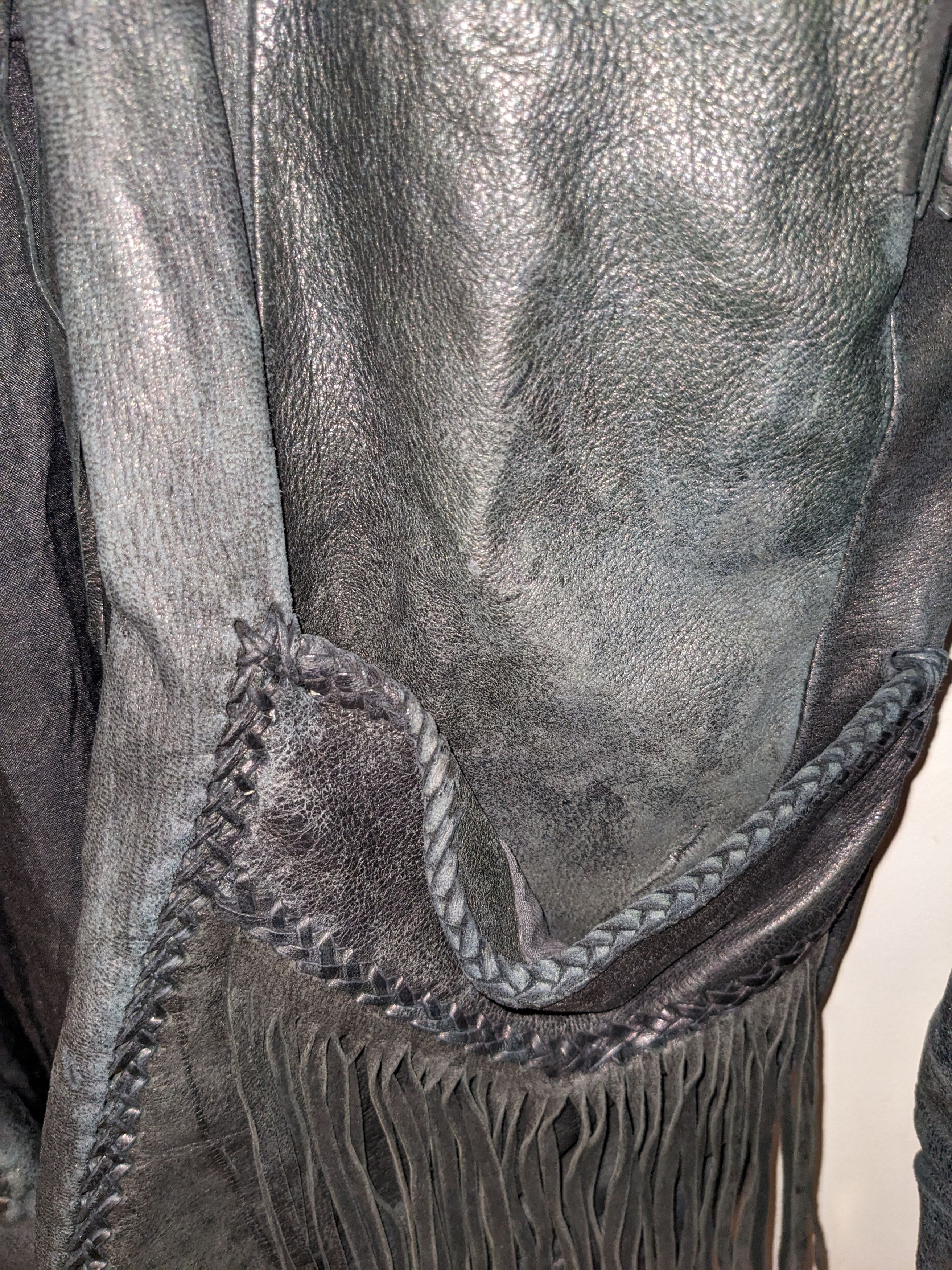 Designer × Vintage Vintage Native American Tribal Western Leather Vest Jacket Size US L / EU 52-54 / 3 - 8 Thumbnail