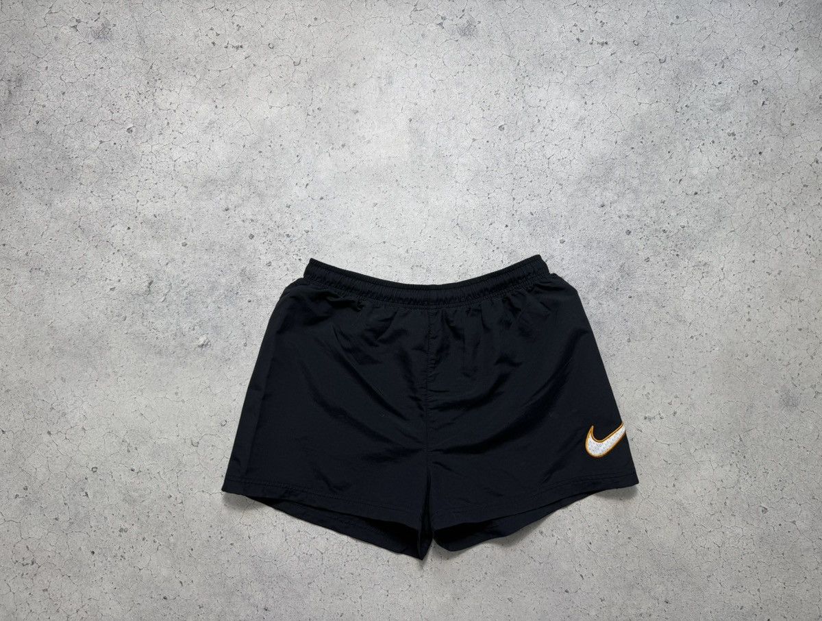 Nike × Vintage Nike Big Swoosh Vintage 90’s Nylon Shorts Black Size US 30 / EU 46 - 1 Thumbnail