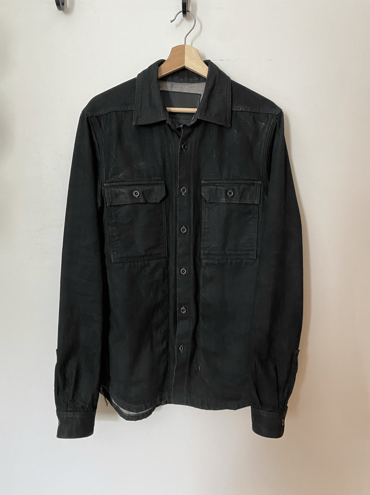 Rick Owens Overshirt Black Wax Selvedge Denim Made in Japan