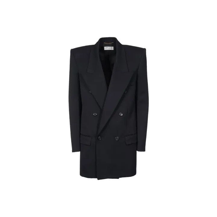 Saint Laurent Paris Saint Laurent Black Double-Breasted Jacket 0079 Size S / US 4 / IT 40 - 1 Thumbnail