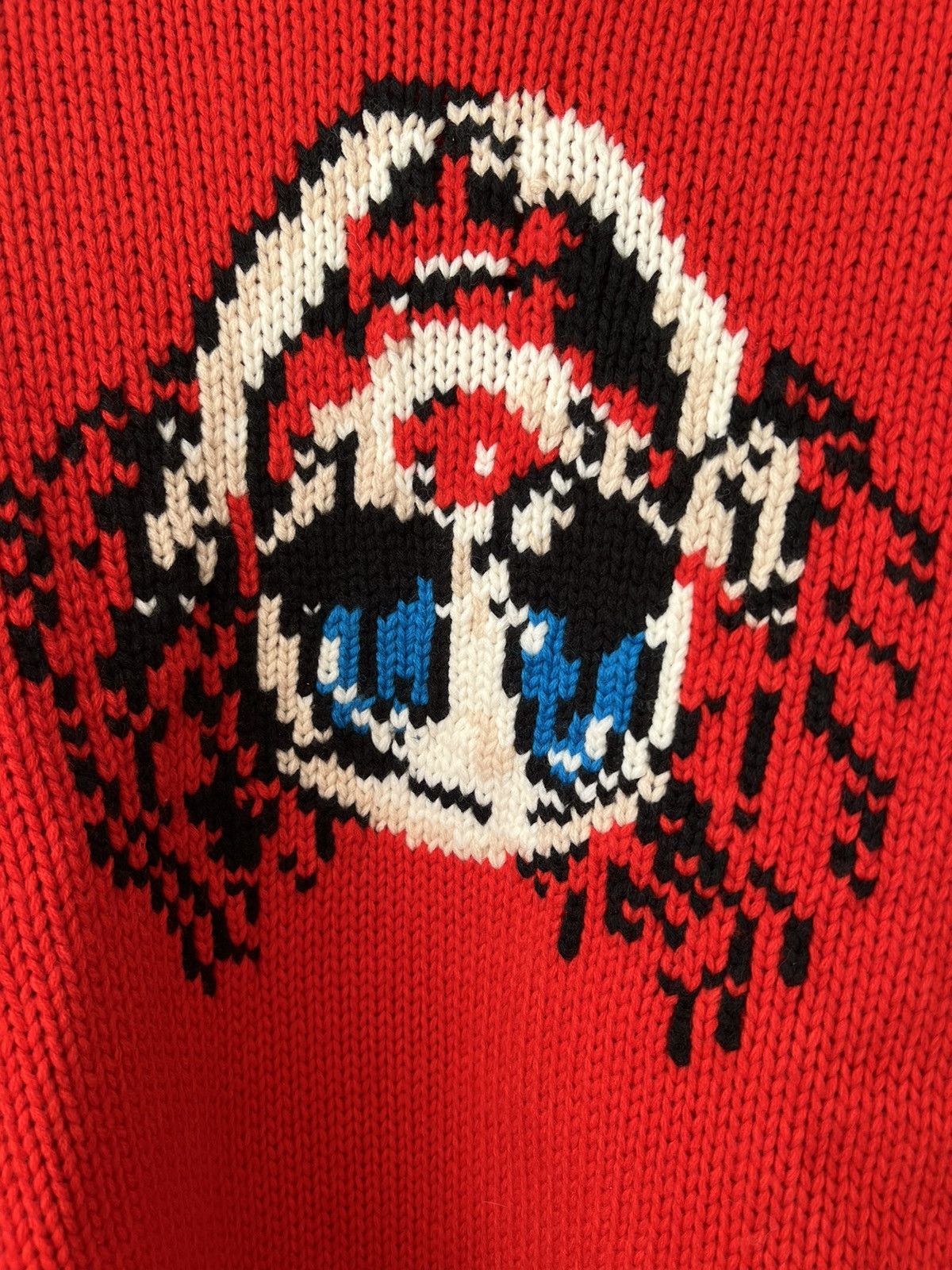 Doublet Hand Knit Jacquard Pullover Sweater - Red 🤡 Size US M / EU 48-50 / 2 - 9 Thumbnail