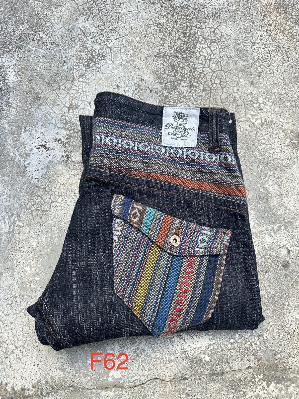 Beauty Beast Dominate Handcrafted Navajo Twist Leg Denim F62 Size US 34 / EU 50 - 12 Thumbnail