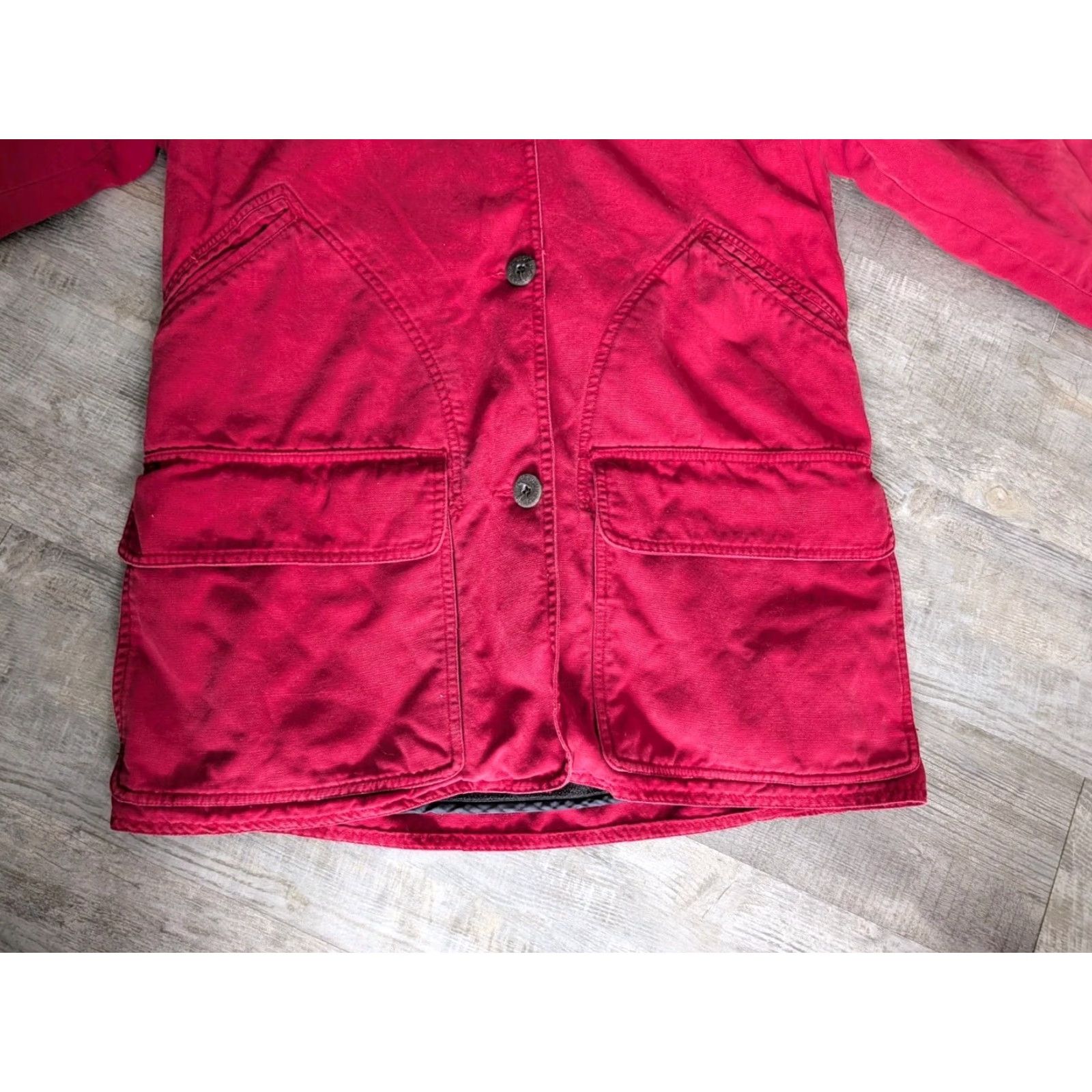 Vintage VINTAGE Woolrich Jacket Womens Small Ruby Chore Barn Coat Blanket Lined Fleece Overcoat Size S / US 4 / IT 40 - 4 Thumbnail