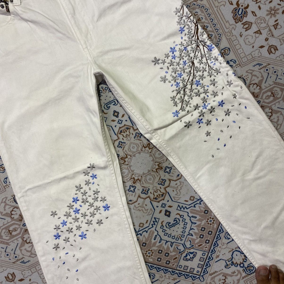 Japanese Brand × Vintage Japanese Script Emboidery Sakura Karakuri Style Size US 30 / EU 46 - 3 Thumbnail