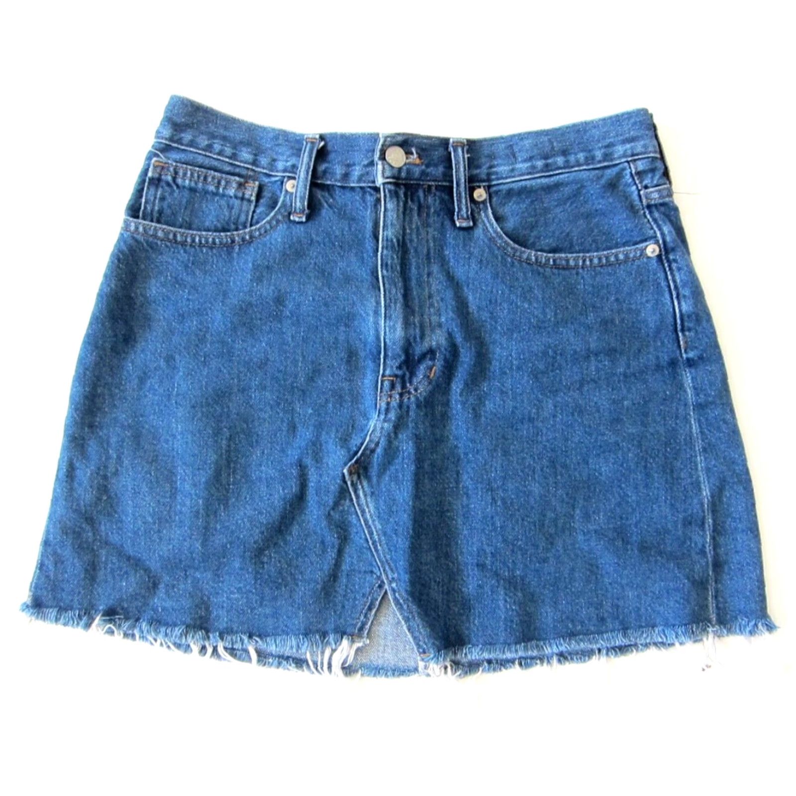 Madewell Madewell 100% Cotton Medium Wash Rigid A-Line Denim Mini Skirt Women 28 Size 28" / US 6 / IT 42 - 8 Thumbnail