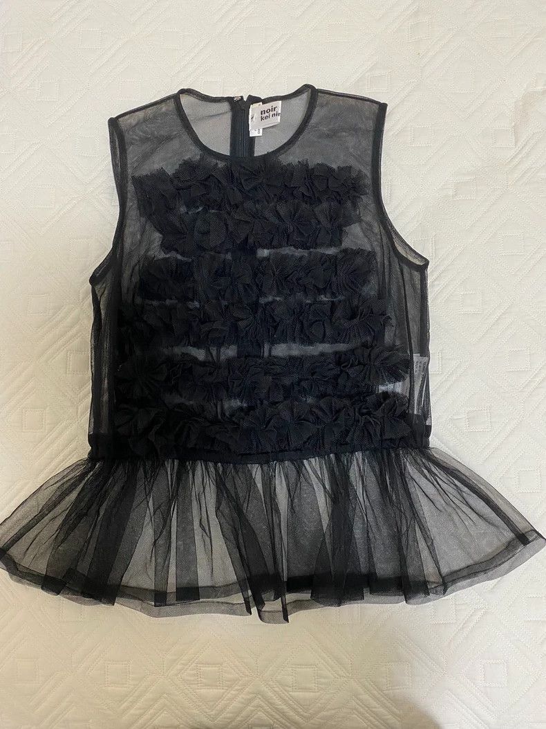 Comme des Garcons Comme des Garcons Black floral pleated tulle vest Size S / US 4 / IT 40 - 6 Thumbnail