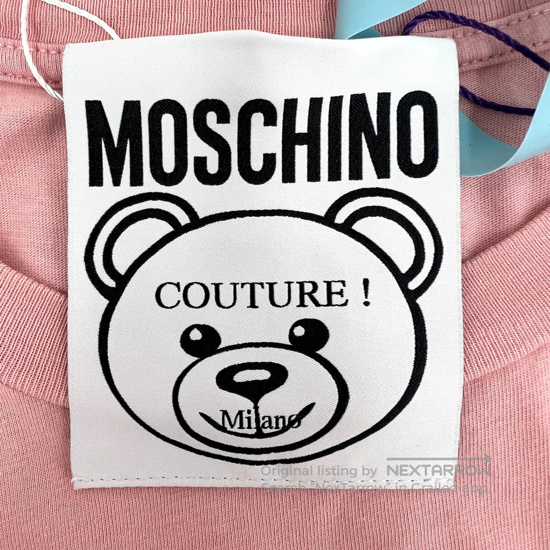 Moschino Moschino Pink logo lettering bear print cotton round-neck Size US L / EU 52-54 / 3 - 6 Thumbnail