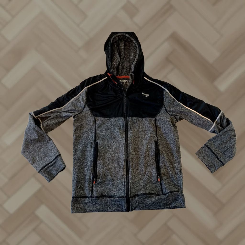 Vintage Running Room Full Zip Hooded Jacket Mens Size S Black Heather Gray Nylon Pockets Activewear Running Room Jacket Mens S Black Heather Gray Size US S / EU 44-46 / 1 - 1 Thumbnail