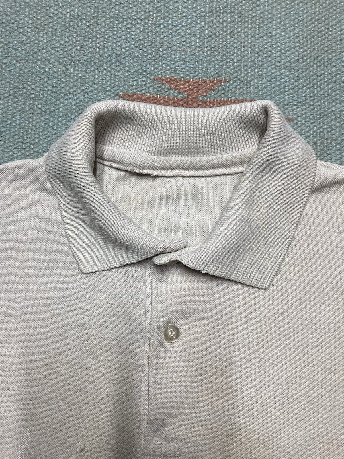 Vintage Vintage 70s polo shirt blank gray cream stained men’s small Size US S / EU 44-46 / 1 - 7 Thumbnail