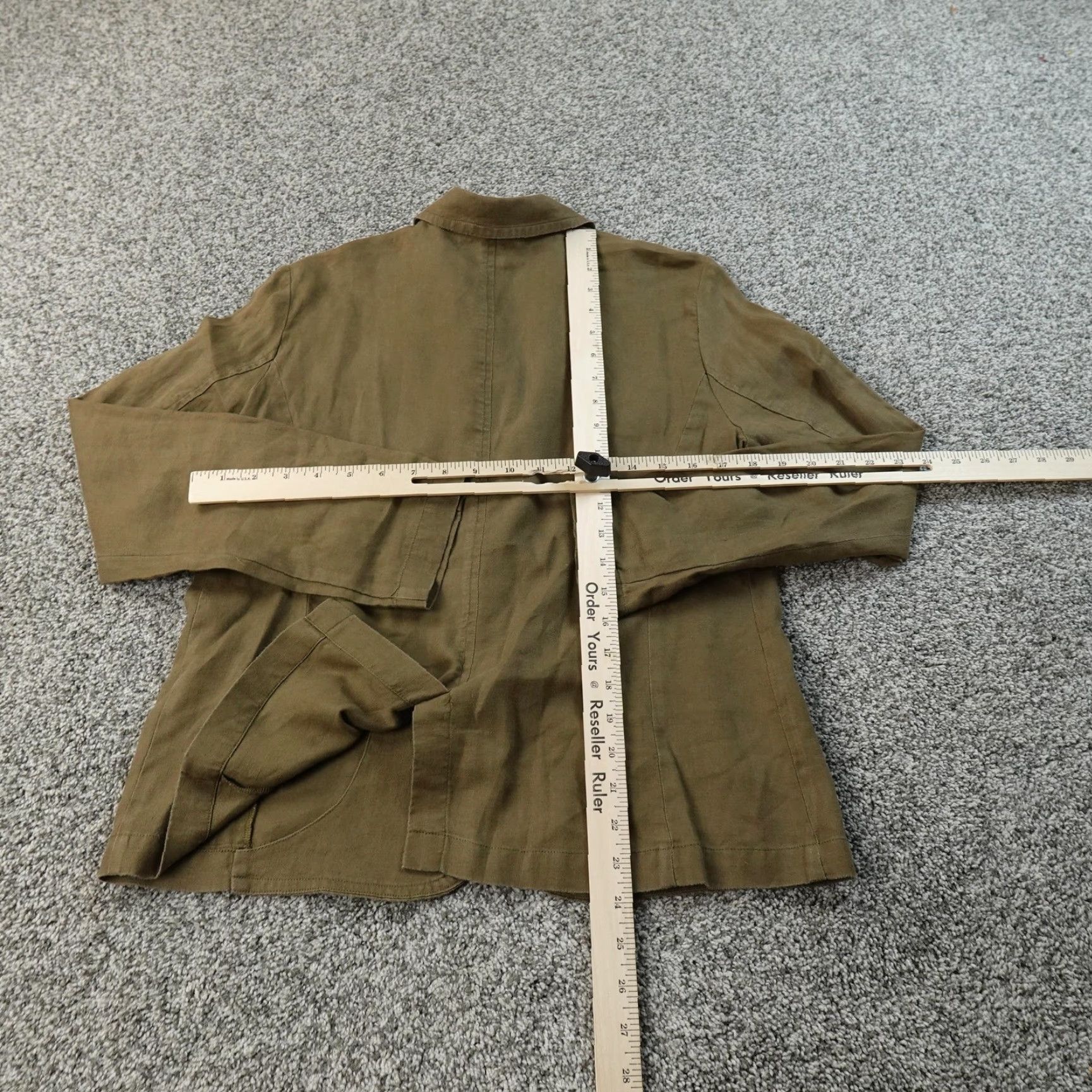 Eileen Fisher Eileen Fisher Blazer Womens S Green Linen Sport Coat Jacket Lightweight Preppy S Green Size S / US 4 / IT 40 - 7 Thumbnail